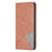 For OnePlus 10 Pro Leather Case with Card Holder Imprinting Pattern Phone Stand Cover - Brown - 7