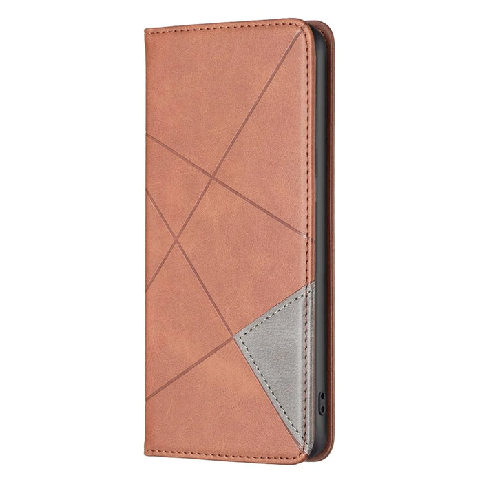 For OnePlus 10 Pro Leather Case with Card Holder Imprinting Pattern Phone Stand Cover - Brown - 7