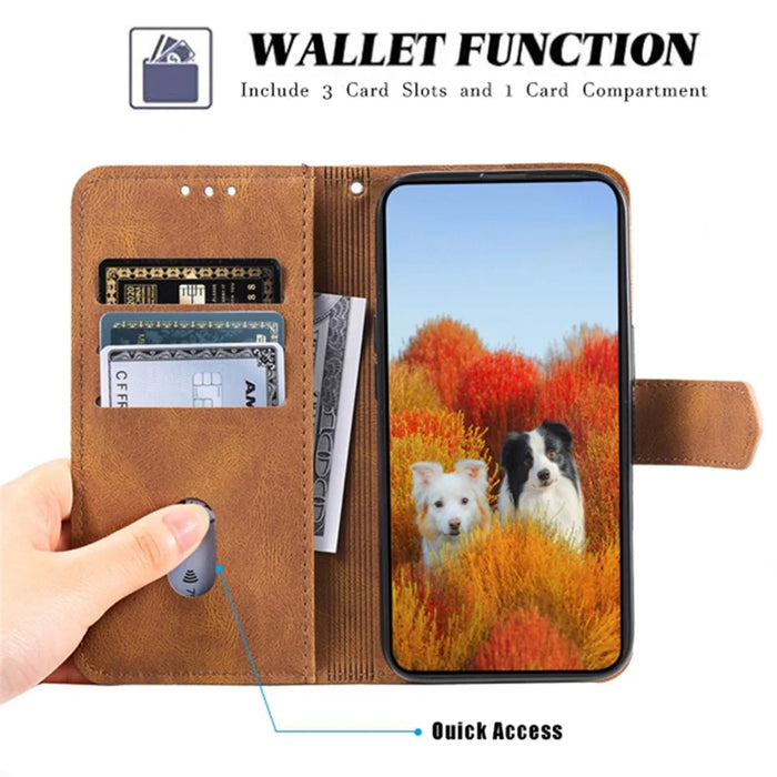 TTUDRCH 004 for OnePlus 8 Pro Splicing Design Skin-touch Feeling Phone Wallet Stand Case RFID Blocking PU Leather Protective Cover - Brown - 3