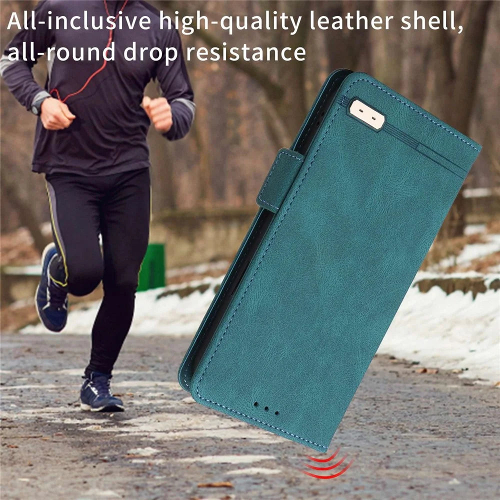 PU Leather Phone Case for OnePlus 10 Pro, Hardware Design Wallet Stand Inner TPU Protective Cover - Blue - 2