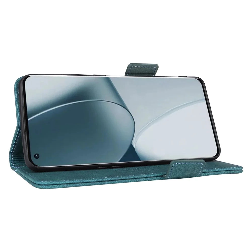 PU Leather Phone Case for OnePlus 10 Pro, Hardware Design Wallet Stand Inner TPU Protective Cover - Blue - 5