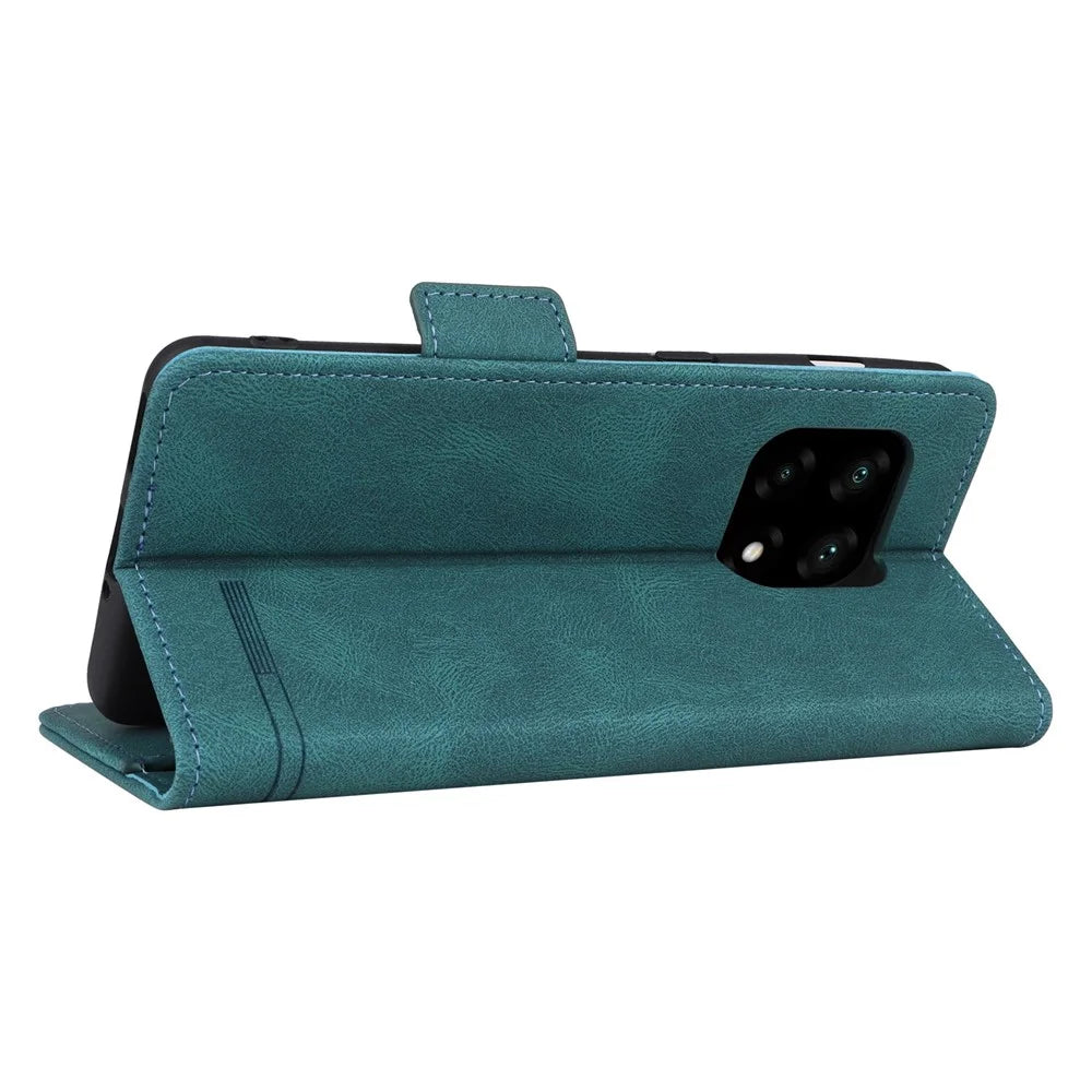 PU Leather Phone Case for OnePlus 10 Pro, Hardware Design Wallet Stand Inner TPU Protective Cover - Blue - 6