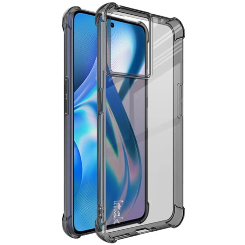 IMAK for OnePlus Ace 5G/10R 5G Airbag Design Wear-resistant Case Soft TPU Anti-drop Camera Protective Cover with Screen Protector - Transparent Black - 1