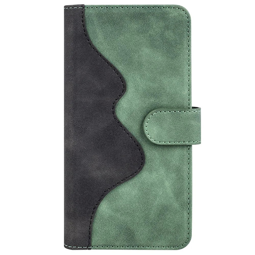 For OnePlus 10 Pro Anti-drop Shockproof Phone Protective Cover Flip Leather Case Color Splicing Stand Wallet Smartphone Shell Card Holder - Green - 6