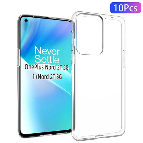 10Pcs/Pack For OnePlus Nord 2T 5G Anti-dust Phone Case Precise Cutouts Clear TPU Inner Watermark-Free Phone Cover - 1