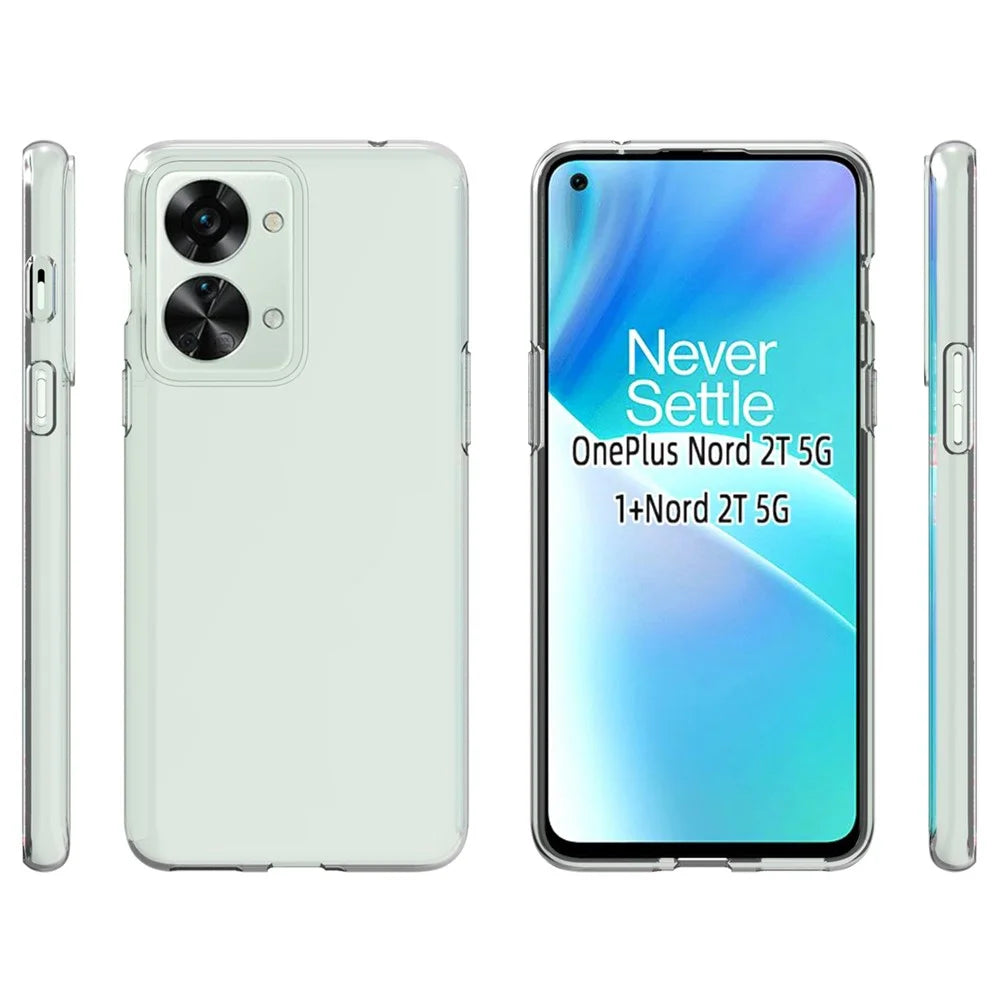 10Pcs/Pack For OnePlus Nord 2T 5G Anti-dust Phone Case Precise Cutouts Clear TPU Inner Watermark-Free Phone Cover - 7