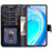 Zipper Pocket Phone Case for OnePlus Nord CE 2 Lite 5G, PU Leather Foldable Stand Cell Phone Cover with Wallet - Black - 2