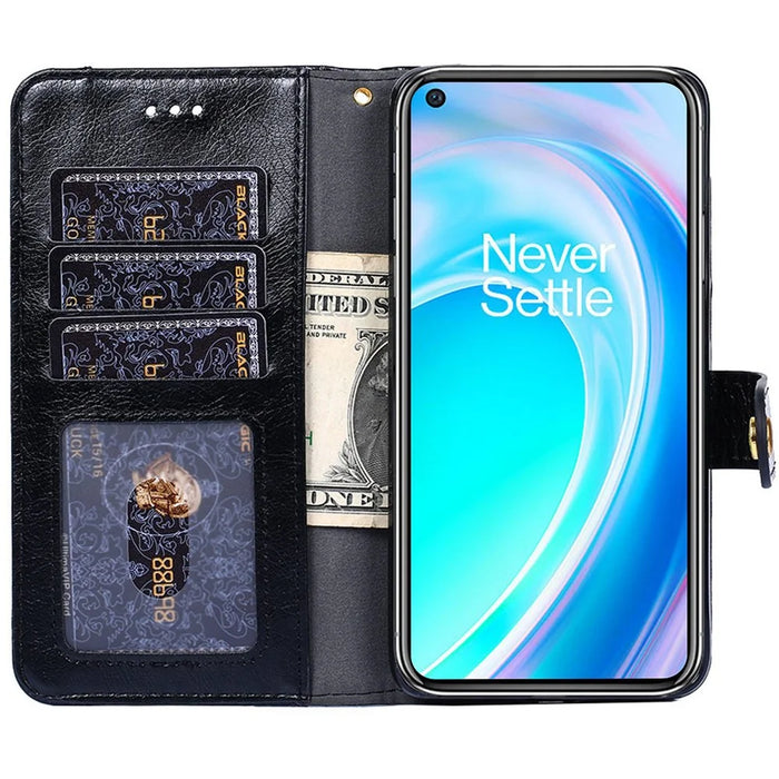 Zipper Pocket Phone Case for OnePlus Nord CE 2 Lite 5G, PU Leather Foldable Stand Cell Phone Cover with Wallet - Black - 2
