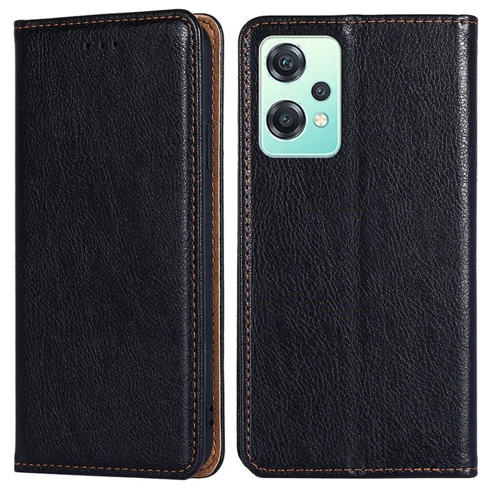 For OnePlus Nord CE 2 Lite 5G Shockproof Phone Case Stand Wallet PU Leather Magnetic Absorption Protective Cover - Black - 1