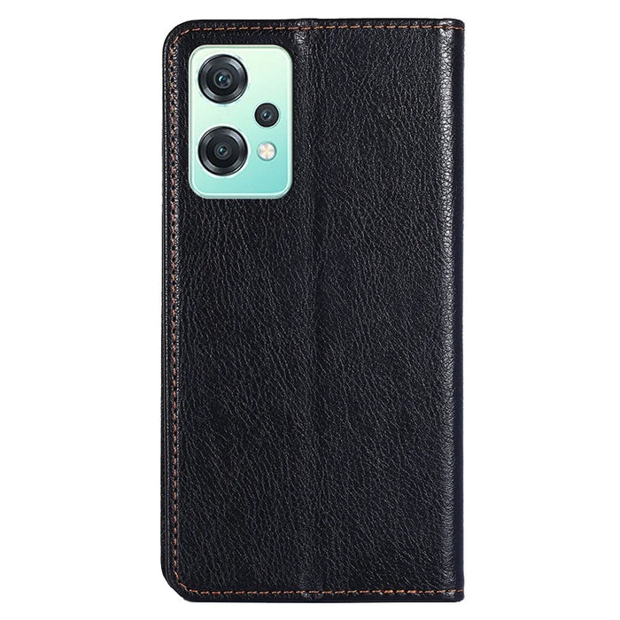 For OnePlus Nord CE 2 Lite 5G Shockproof Phone Case Stand Wallet PU Leather Magnetic Absorption Protective Cover - Black - 6