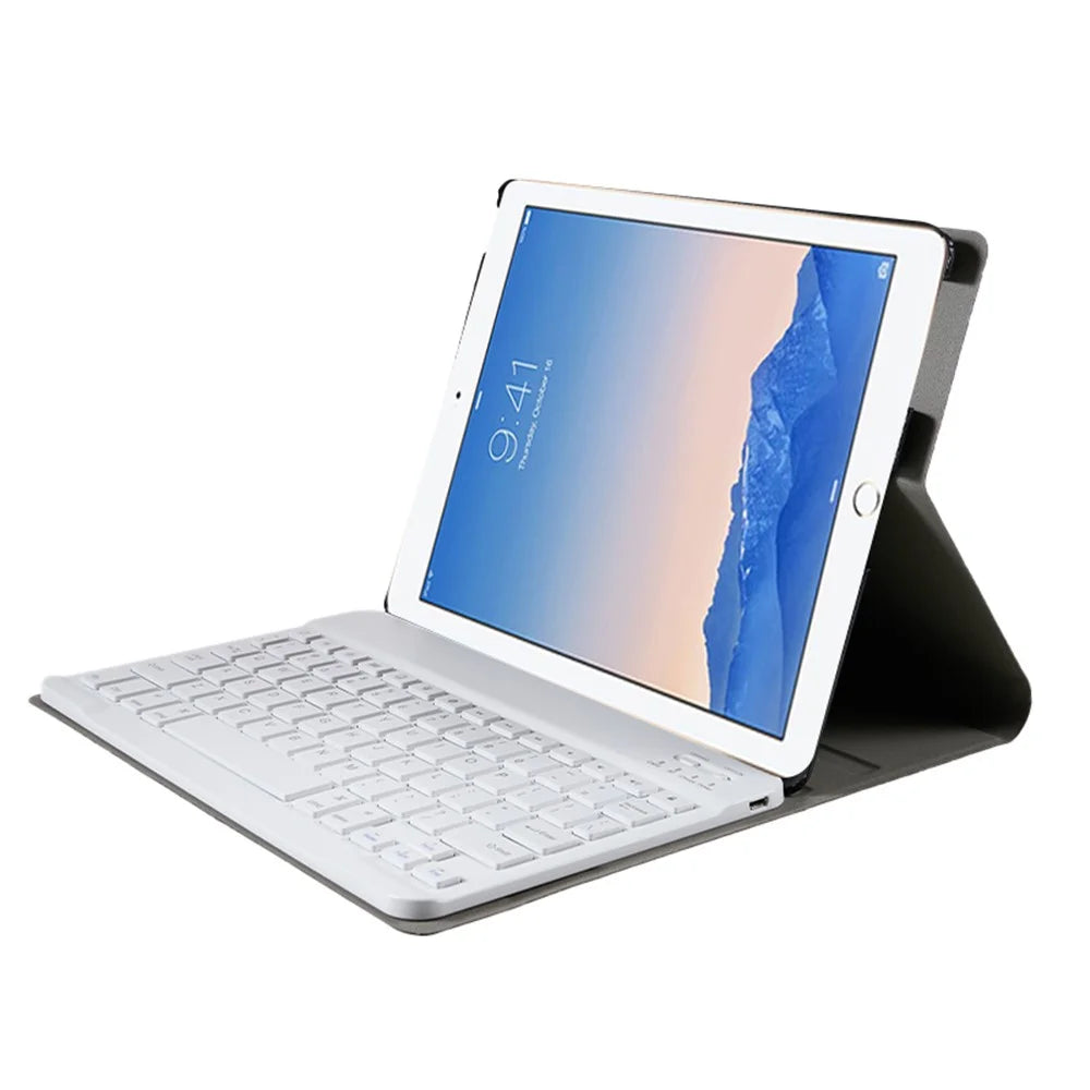 Detachable 2-in-1 Bluetooth-compatible Keyboard + Leather Stand Case Cover for iPad 4 / 3 / 2 Foldable Keyboard Set - Gold Color - 6
