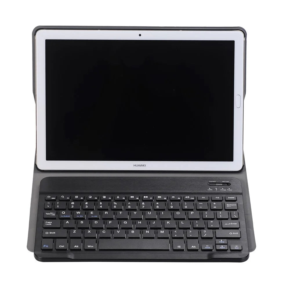 Black - Slim Leather Stand Case with Detachable Bluetooth-compatible Keyboard for Huawei Mediapad M5 10 / M5 10 (Pro) - 2