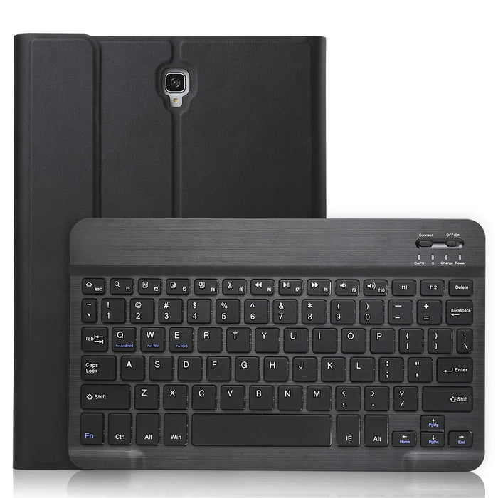 Detachable Bluetooth-compatible Keyboard PU Leather Protection Cover Case for Samsung Galaxy Tab A 10.5 (2018) T590 T595 - Black - 1