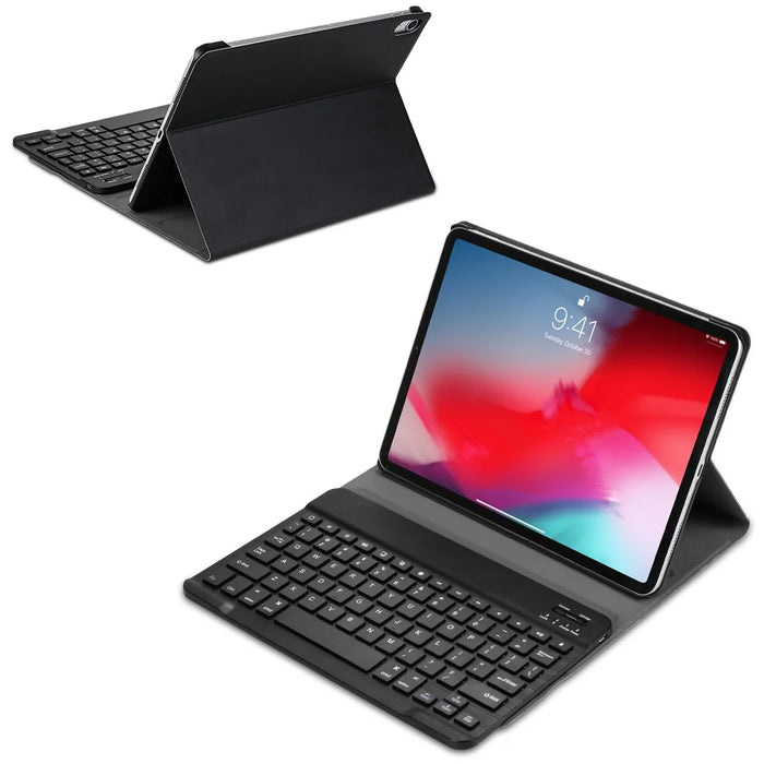Detachable Wireless Bluetooth-compatible Keyboard Leather Case for iPad Pro 11-inch (2018) - Black - 2