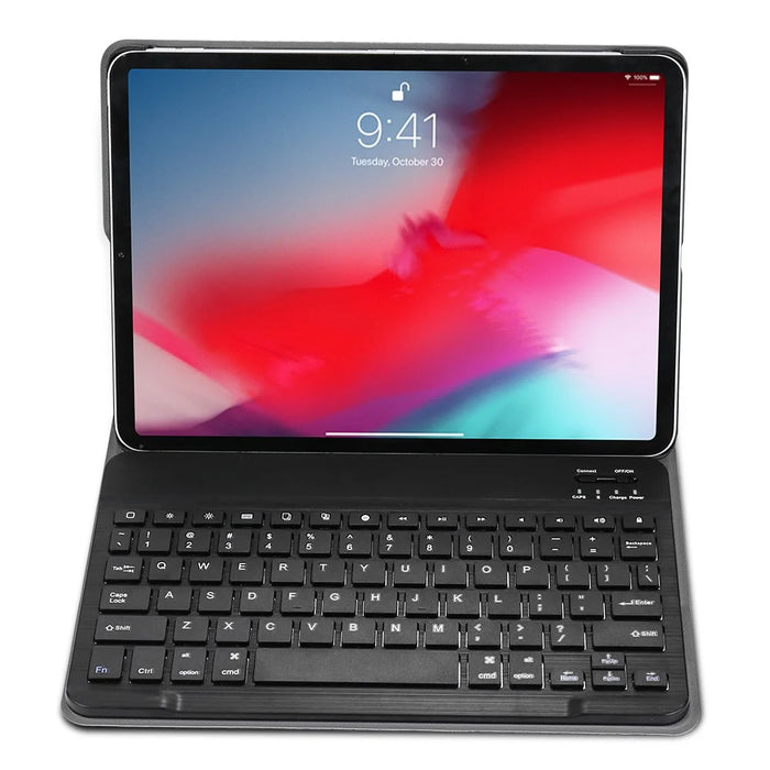 Detachable Wireless Bluetooth-compatible Keyboard Leather Case for iPad Pro 11-inch (2018) - Black - 3