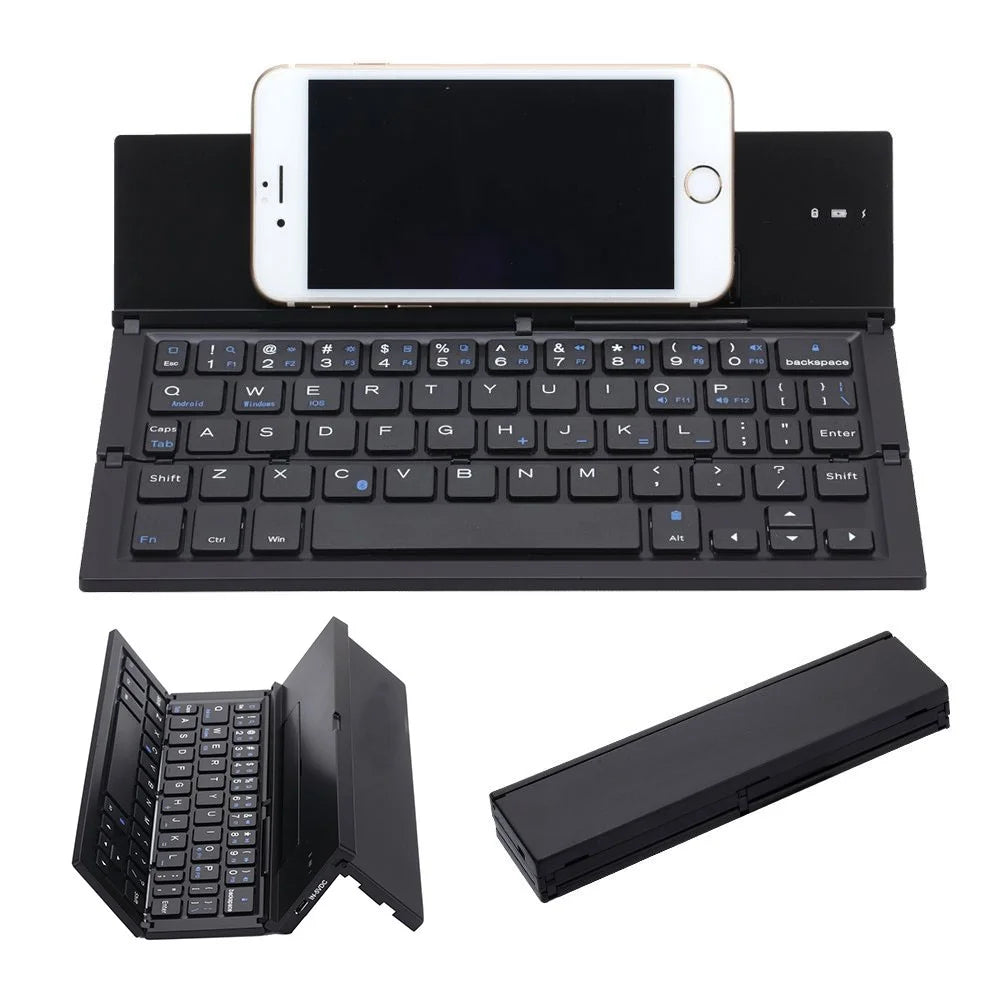 Portable Foldable Wireless Bluetooth-compatible 3.0 Keypad with Stand for Windows / iOS / Android Tablet and Smartphone - 1