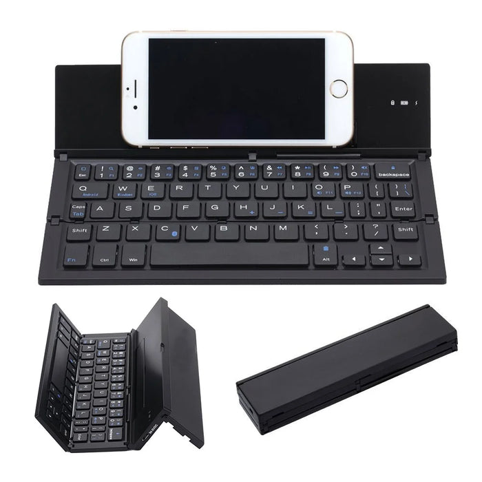 Portable Foldable Wireless Bluetooth-compatible 3.0 Keypad with Stand for Windows / iOS / Android Tablet and Smartphone - 1