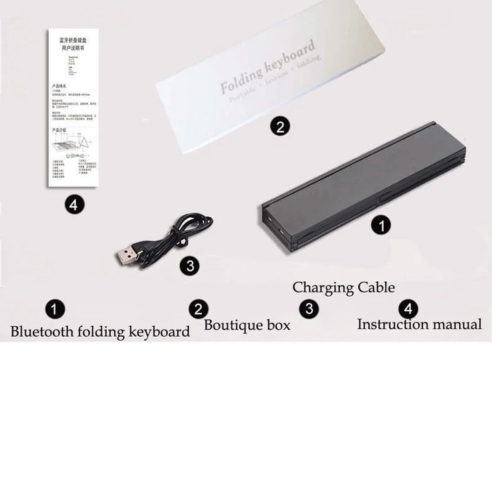 Portable Foldable Wireless Bluetooth-compatible 3.0 Keypad with Stand for Windows / iOS / Android Tablet and Smartphone - 7