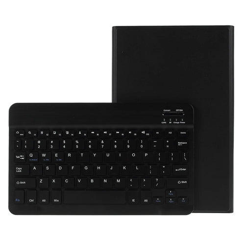 For Samsung Galaxy Tab A 10.1 (2019) T510 / T515 Magnetic Detachable Bluetooth-compatible Keyboard + PU Leather Fine Sheep Lines Tablet Case 2-in-1 - Black - 1