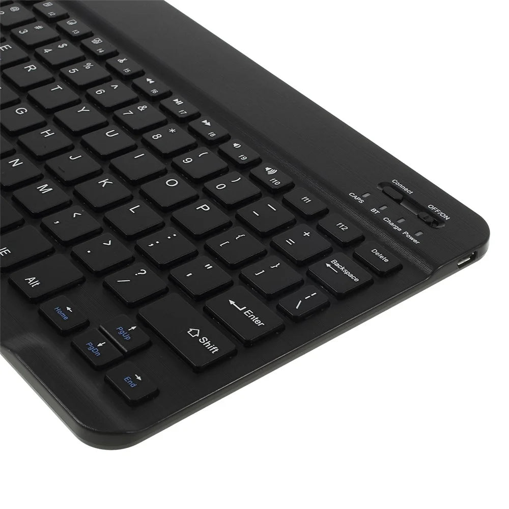 For Samsung Galaxy Tab A 10.1 (2019) T510 / T515 Magnetic Detachable Bluetooth-compatible Keyboard + PU Leather Fine Sheep Lines Tablet Case 2-in-1 - Black - 3