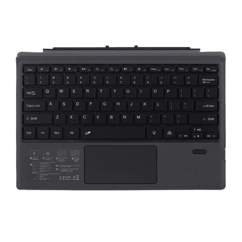 Ultra-Slim PU Leather Magnetic Wireless Bluetooth-compatible Keyboard with Trackpad for Microsoft Surface Pro 6 / 5 / 4 / 3 - Dark Grey - 1