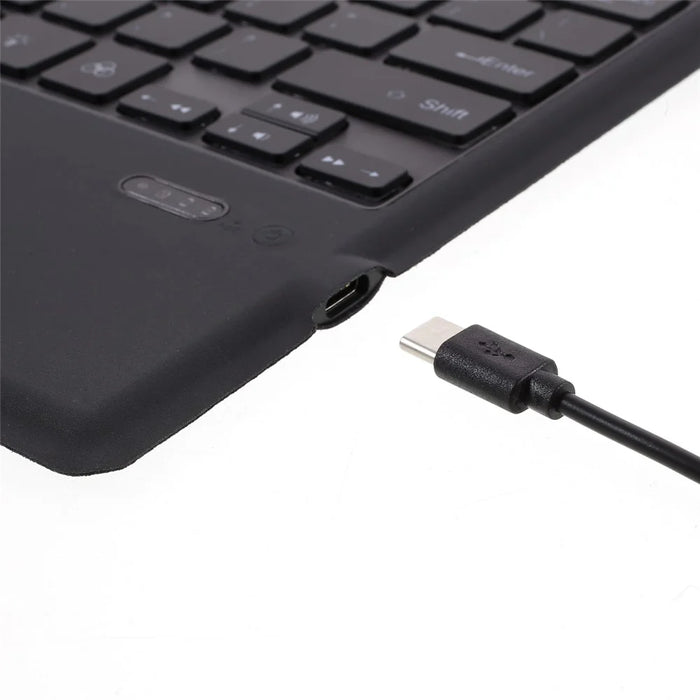 Ultra-Slim PU Leather Magnetic Wireless Bluetooth-compatible Keyboard with Trackpad for Microsoft Surface Pro 6 / 5 / 4 / 3 - Dark Grey - 6