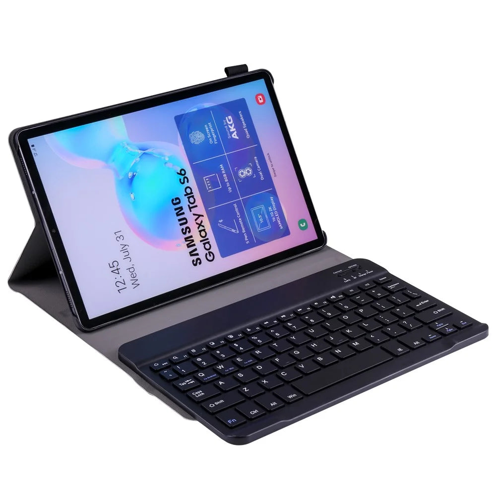 Detachable Bluetooth-compatible Keyboard + PU Leather Tablet Shell for Samsung Galaxy Tab S6 T860 / T865 - Black - 3