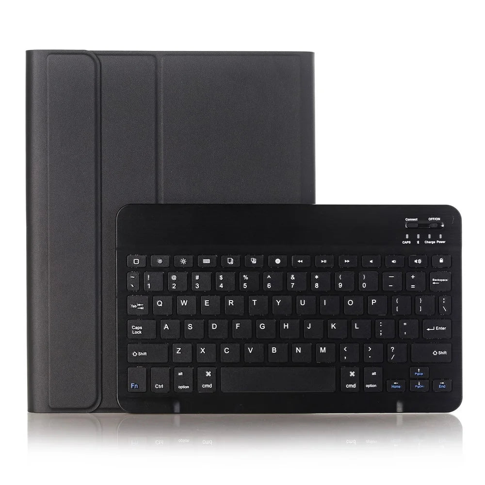 2 in 1 Bluetooth-compatible Keyboard Leather Case for iPad 10.2 (2021) / (2020) / (2019) / Air 10.5 inch (2019) / Pro 10.5-inch (2017) (A102B) - Black - 1