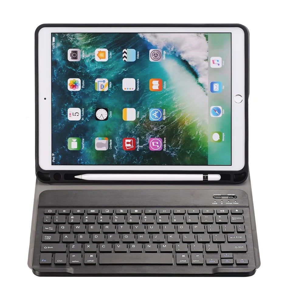 2 in 1 Bluetooth-compatible Keyboard Leather Case for iPad 10.2 (2021) / (2020) / (2019) / Air 10.5 inch (2019) / Pro 10.5-inch (2017) (A102B) - Black - 4