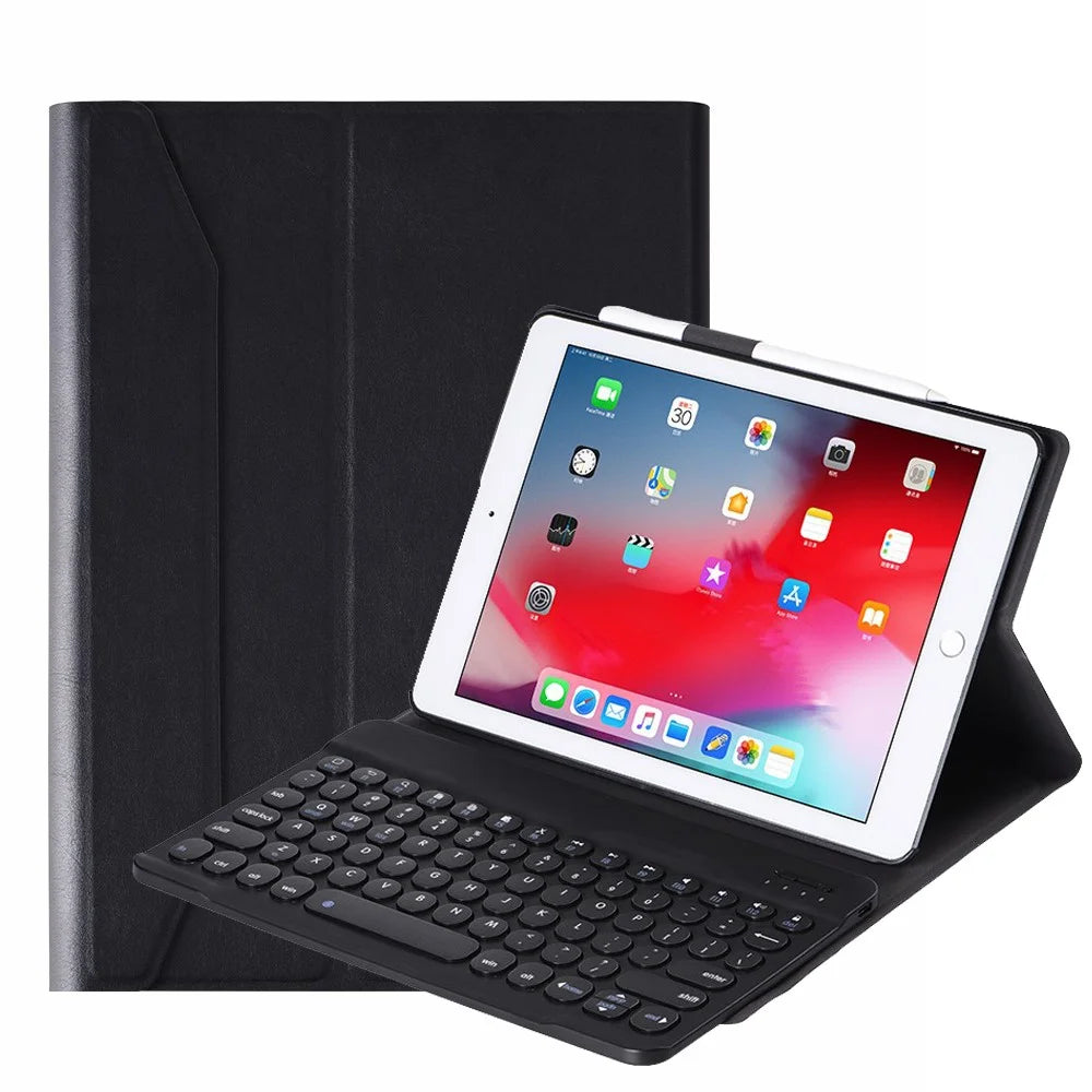 FT0301 Bluetooth-compatible Wireless Smart Keyboard Shell for Apple iPad 9.7-inch (2018)/(2017) /iPad Pro 9.7 inch (2016) / iPad Air/Air 2 - Black - 1