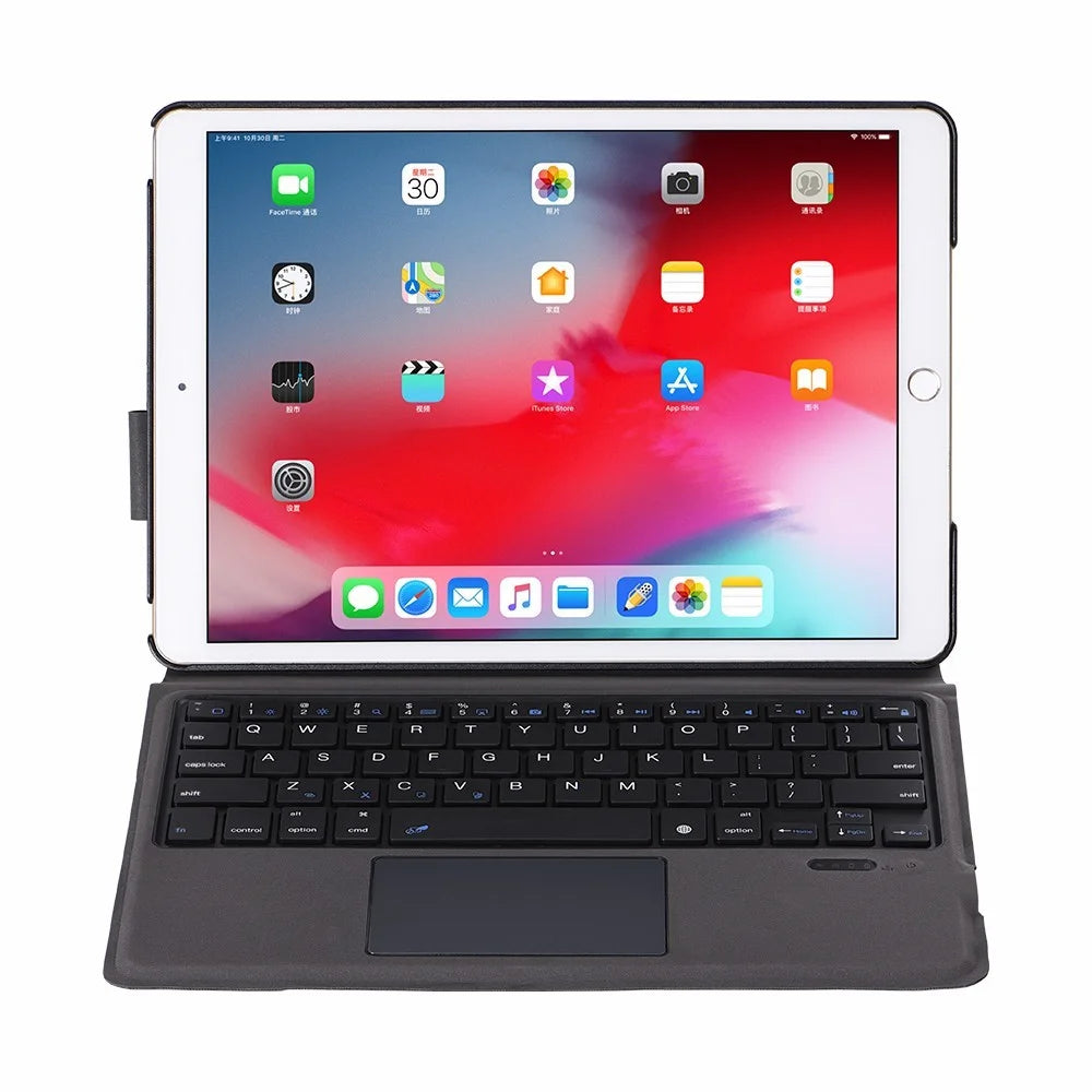 T1095 Ultra-thin Bluetooth-compatible Keyboard with Touchpad + Leather Case for iPad 10.2 (2021)/(2020)/(2019) - Black - 5
