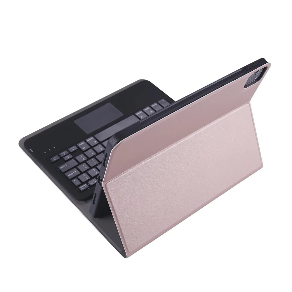 For iPad Air 11 (2026) / (2025) / (2024) / Air (2020) / (2022) / Pro 11 (2018) / (2020) / (2021) / (2022) A11B-A Bluetooth-Compatible Keyboard Case - Rose Gold - 2