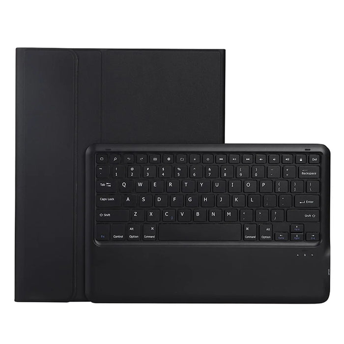 A12B Wireless Bluetooth-compatible Keyboard with Leather Stand Case for iPad Air 13 (2026) / (2025) / (2024) / Pro 12.9 (2022) / (2021) / (2020) / (2018) - Black - 1