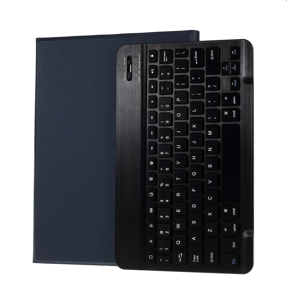 2-in-1 Wireless Bluetooth-compatible Keyboard Leather Stand Shell for iPad 10.2 (2021)/(2020)/(2019)/Air 10.5 inch (2019)/Pro 10.5-inch (2017) - Dark Blue - 1