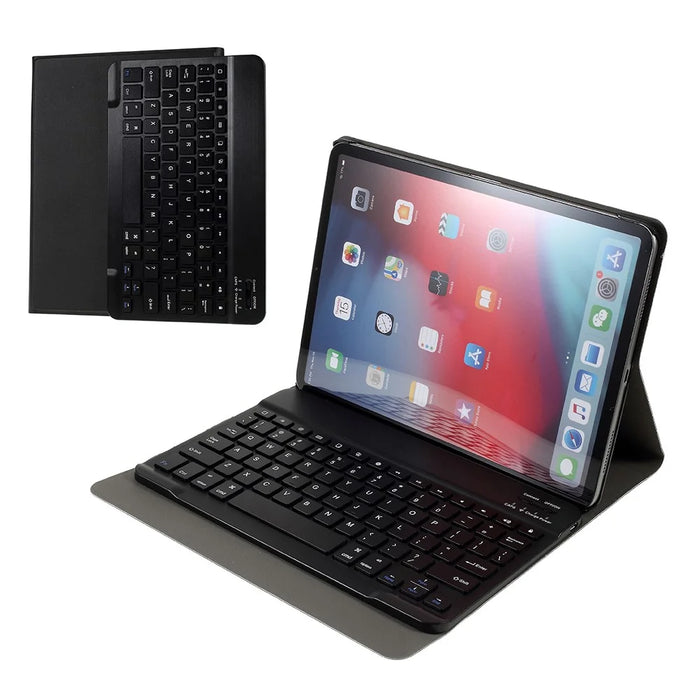 Wireless Bluetooth-compatible Keyboard Leather Stand Case for iPad Pro 11-inch (2020) / (2018) / Air (2022) / (2020) - Black - 1
