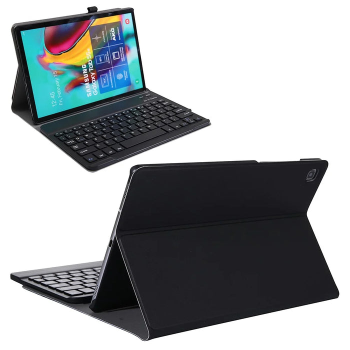 2-in-1 Bluetooth-compatible Keyboard with Stand Leather Protective Shell for Samsung Galaxy Tab S6 Lite (2020) P610 P615 / (2022) / (2024) - Black - 1