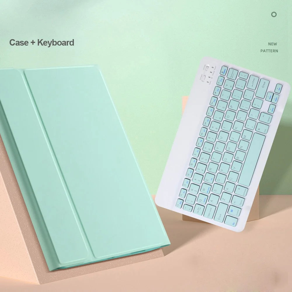 Bluetooth-compatible Keyboard Bright Color Leather Case for iPad 9.7-inch (2018) / (2017) / Pad Air (2013) / Air 2 / Pro 9.7 inch (2016) - Pink - 5