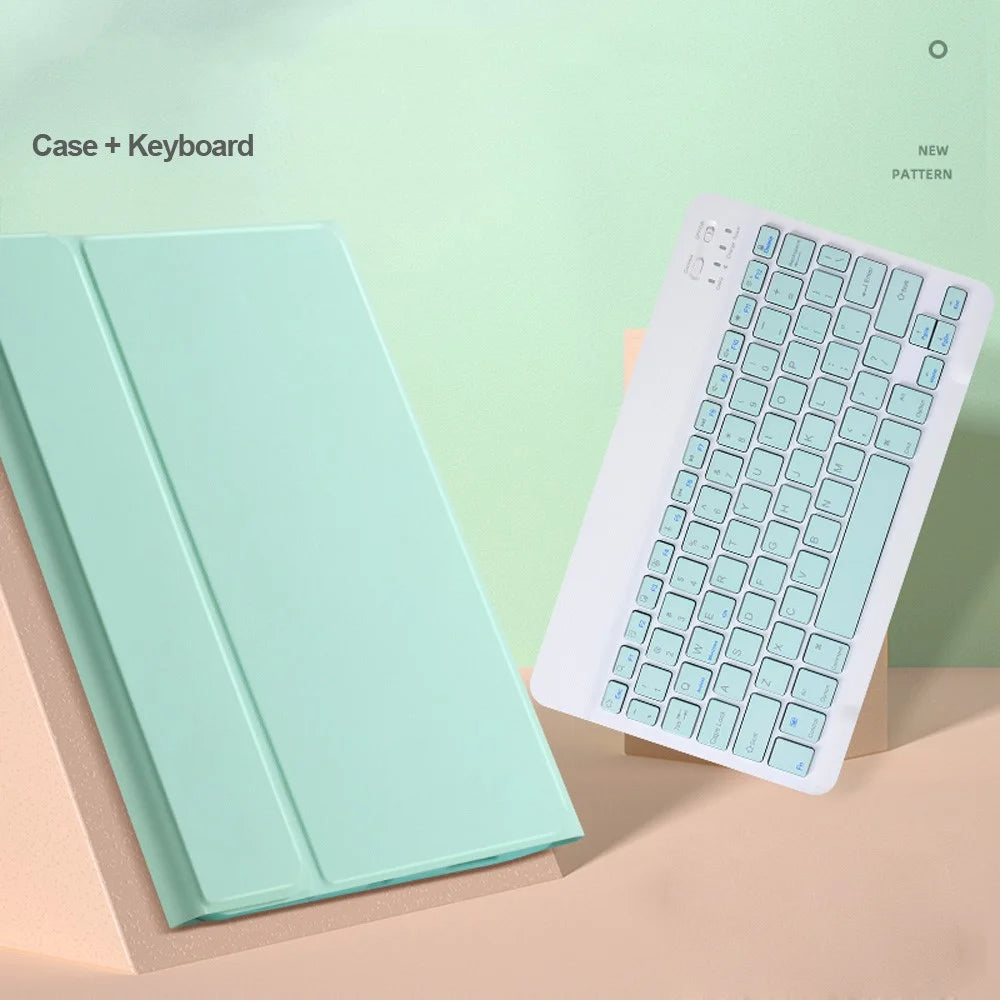 2-in-1 Bluetooth-compatible Keyboard Candy Color Leather Stand Shell Case with Pen Slot for iPad 10.2 (2021)/(2020)/(2019) - Green - 3