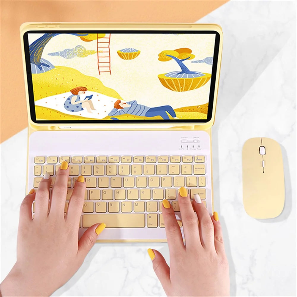 2-in-1 Bluetooth-compatible Keyboard Candy Color Leather Stand Shell Case with Pen Slot for iPad 10.2 (2021)/(2020)/(2019) - Green - 4