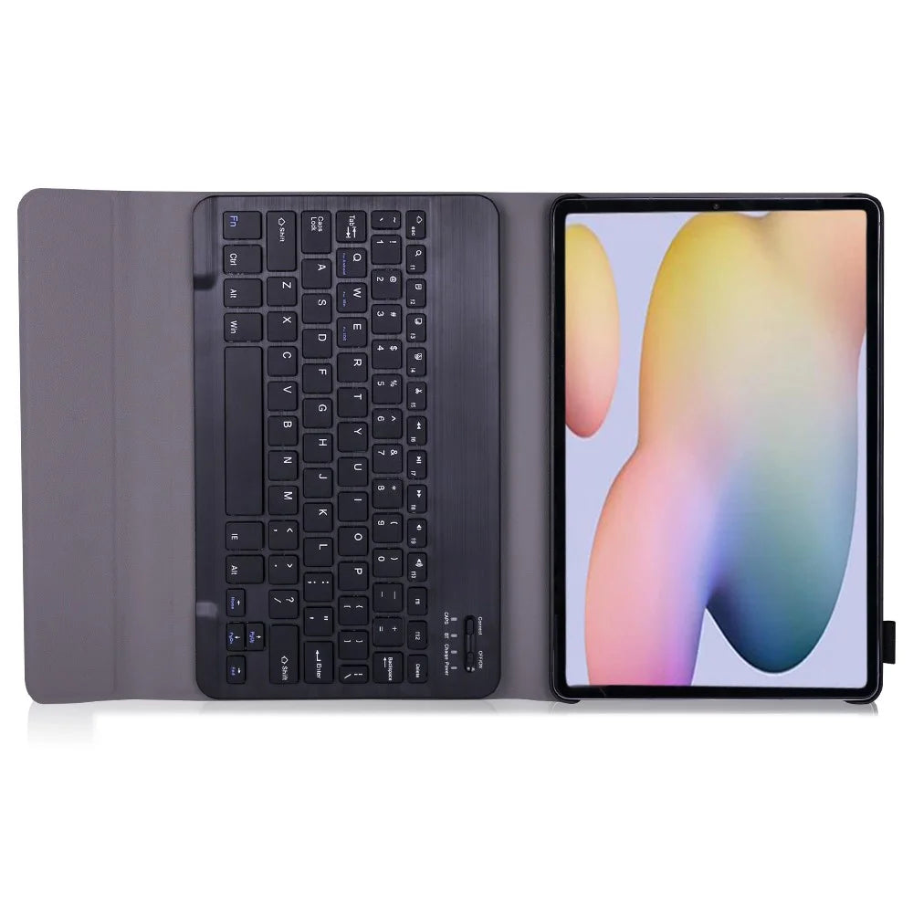 Bluetooth-compatible Keyboard Leather Stand Shell for Samsung Galaxy Tab S7 T870 T875 / S8- Black - 4