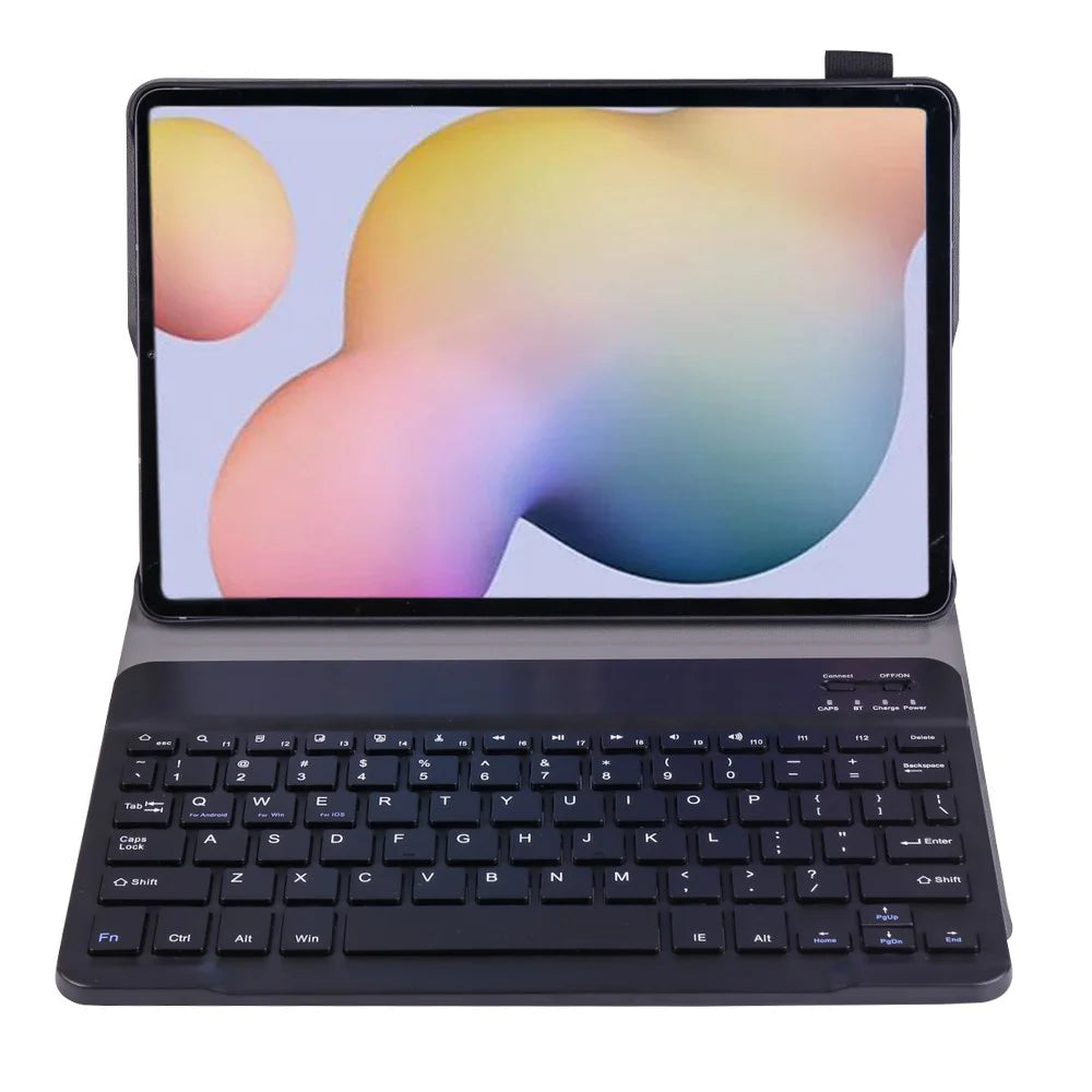 Bluetooth-compatible Keyboard Leather Stand Shell for Samsung Galaxy Tab S7 T870 T875 / S8- Black - 5