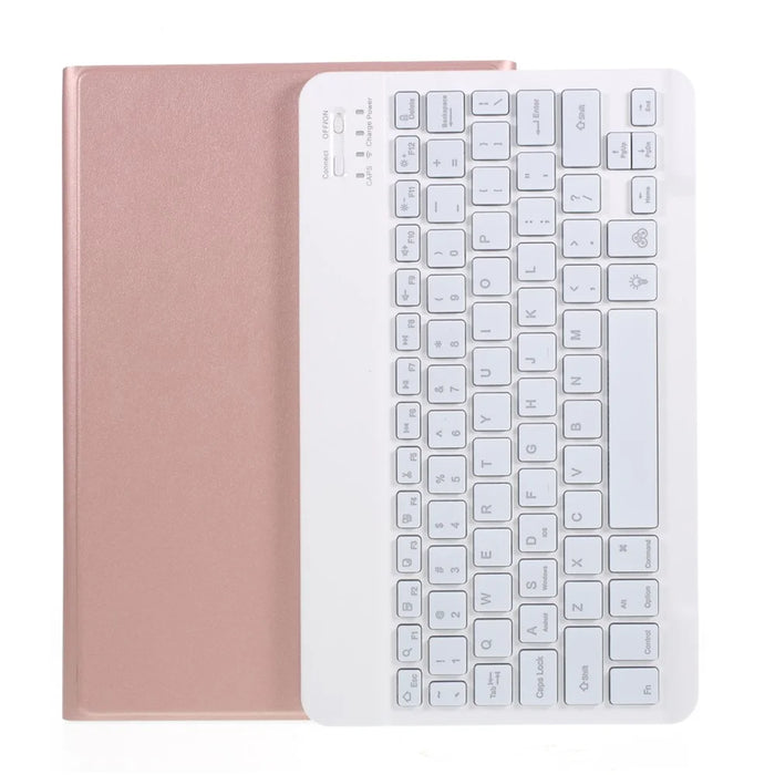 Bluetooth-compatible Backlight Keyboard Leather Stand Case for Samsung Galaxy Tab A7 10.4 (2020) T500 T505 - Rose Gold - 1
