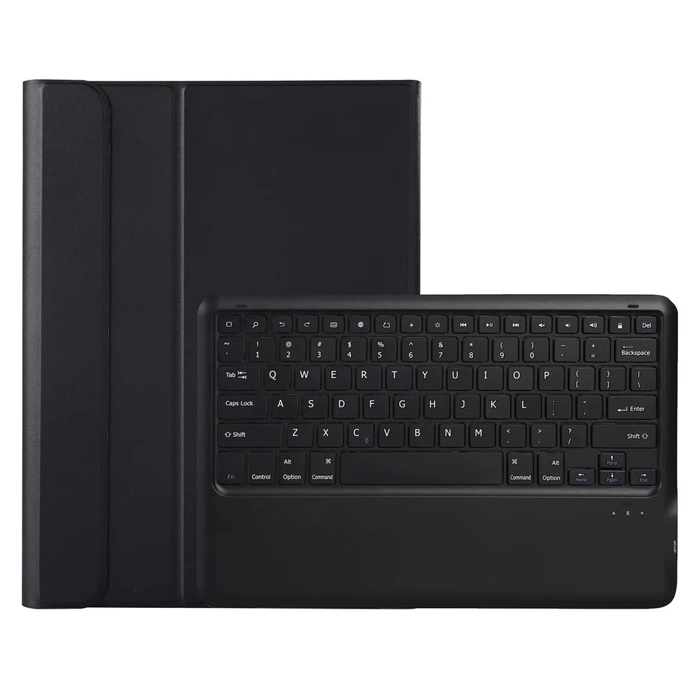 Bluetooth-compatible Keyboard Litchi Skin Leather Stand Case for Samsung Galaxy Tab S7+ (2020) / S7 FE T730 T736 / S8+ - Black - 5