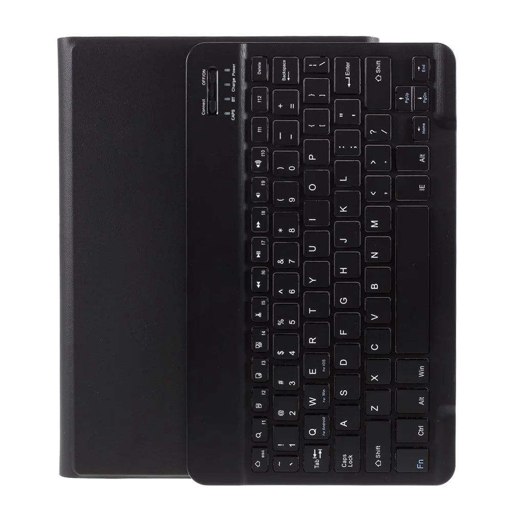 Wireless Bluetooth-compatible Keyboard Leather Stand Cover for Honor Pad 6 / Huawei Mediapad T3 10.1 / C3 10.1 / Enjoy Tablet 2 - Black - 1