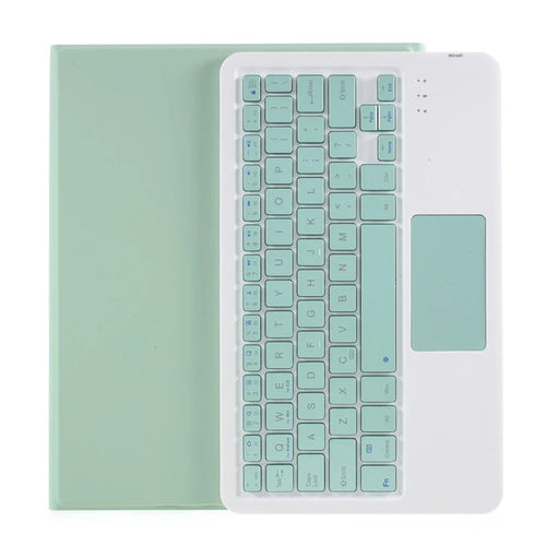 For iPad Air (2022)/(2020) Wireless Touch Pad Bluetooth-compatible Keyboard Leather Case - Light Green - 1