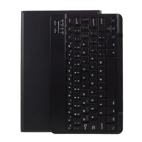 Bluetooth-compatible Keyboard Leather Stand Case for Lenovo Tab M10 Plus - Black - 1