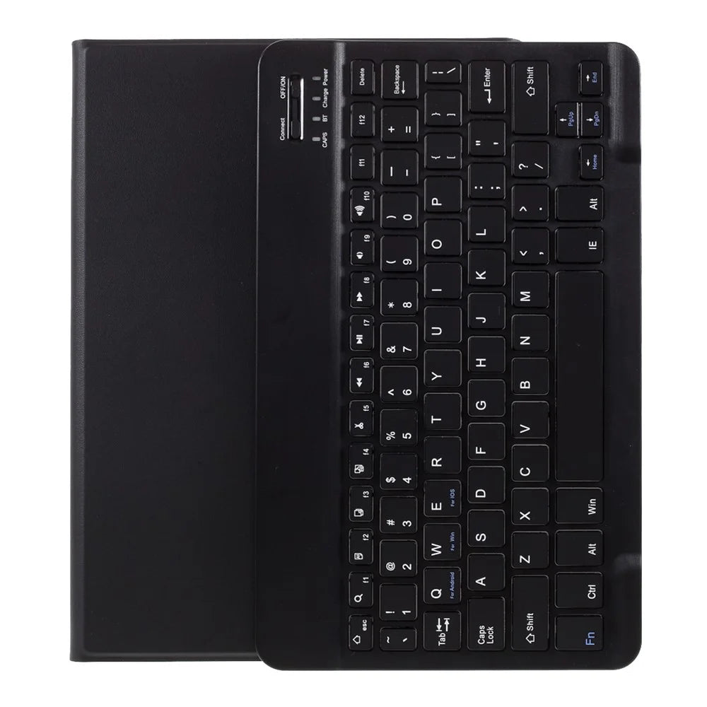 Bluetooth-compatible Keyboard Leather Stand Shell for Lenovo M10 FHD REL TB-X605FC / LC - Black - 1