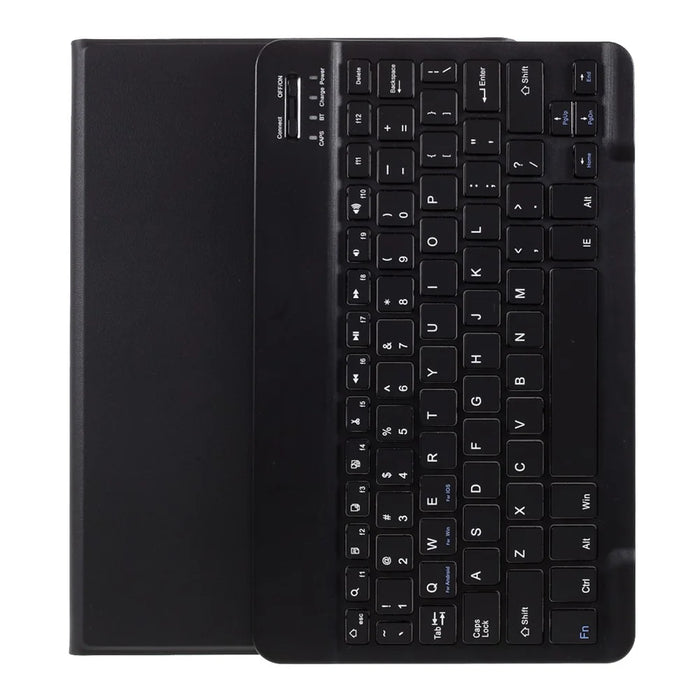 Bluetooth-compatible Keyboard Leather Stand Shell for Lenovo M10 FHD REL TB-X605FC / LC - Black - 1