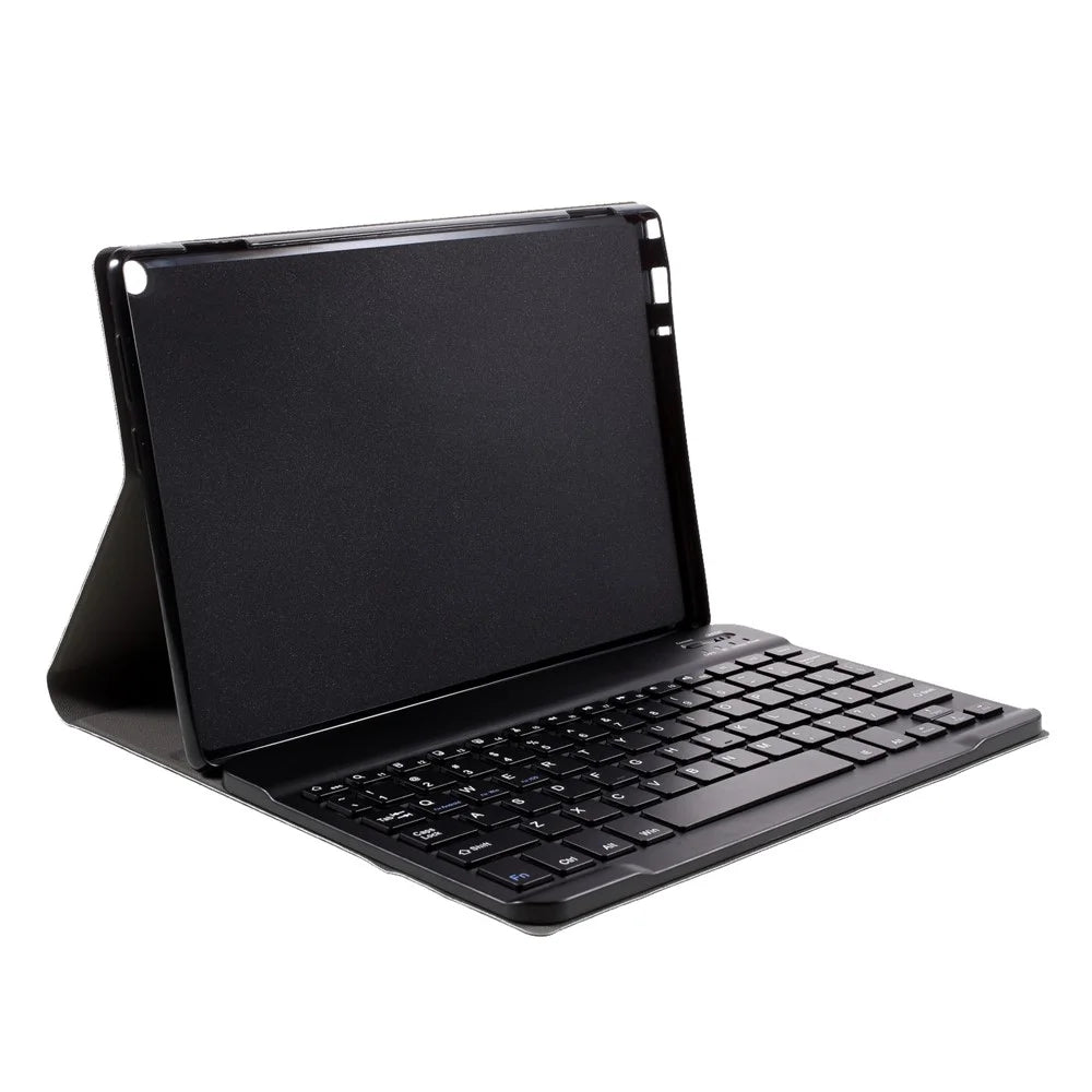 Bluetooth-compatible Keyboard Leather Stand Shell for Lenovo M10 FHD REL TB-X605FC / LC - Black - 7