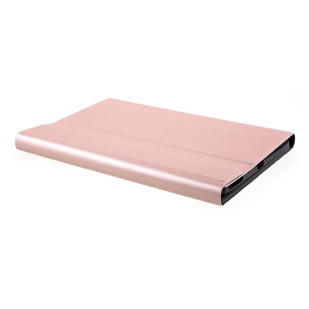 Bluetooth-compatible Backlight Keyboard Leather Stand Case for Lenovo Tab M10 Plus - Rose Gold - 6